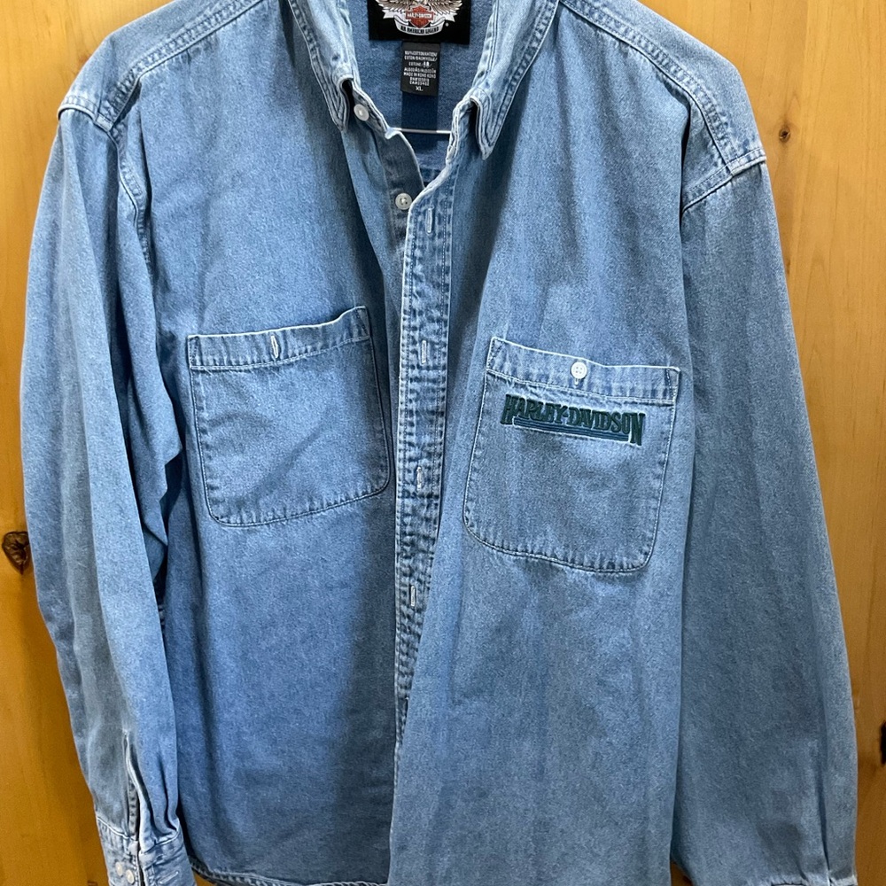 Harley-Davidson Blue Lightweight Denim Shirt Jacket